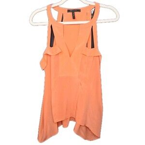 Silk Sleeveless Top Coral BCBGMaxazria Top Size M Spring Break Summer Breathable
